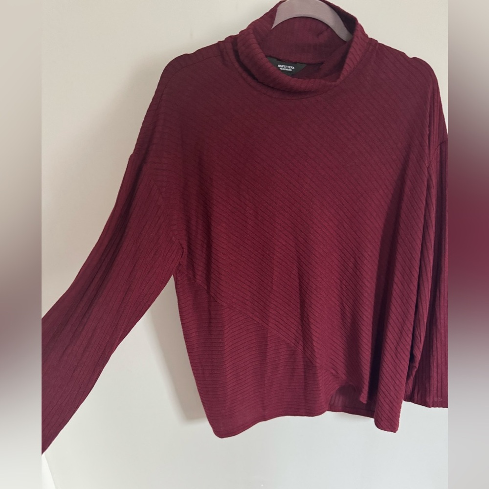 Simply Vera Vera Wang Maroon Turtleneck Sweatshirt size XL